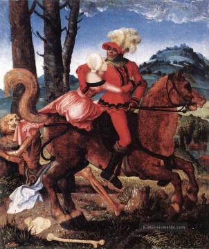  Renaissance Malerei - Der Ritter Der junge Mädchen und der Tod Renaissance Maler Hans Baldung